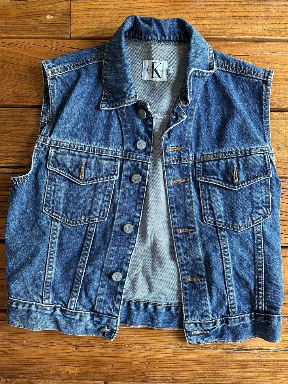 Calvin Klein Jeans Light and Dark Blue Denim Vest